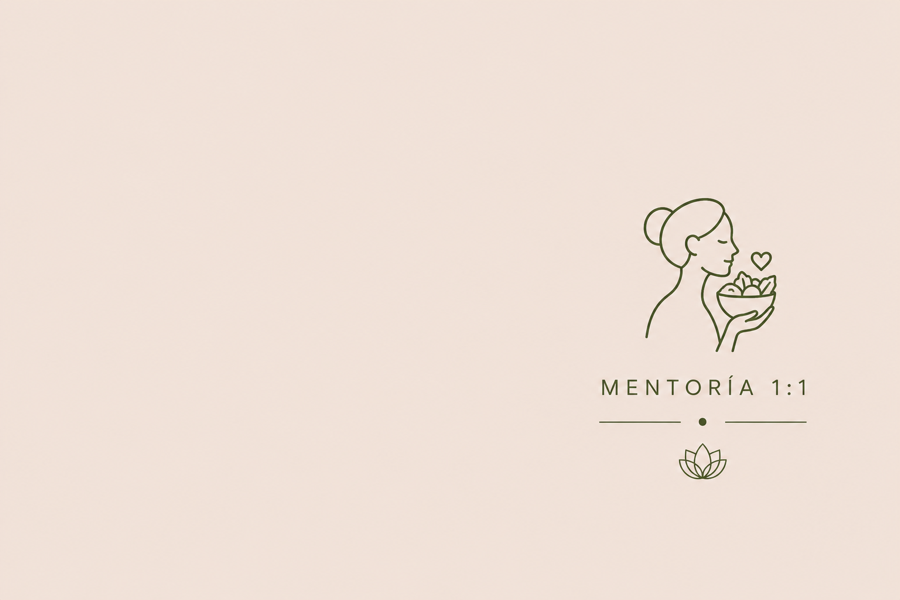 Ilustración de línea de una mujer con un bowl — Mentoría Vínculo Alimentario